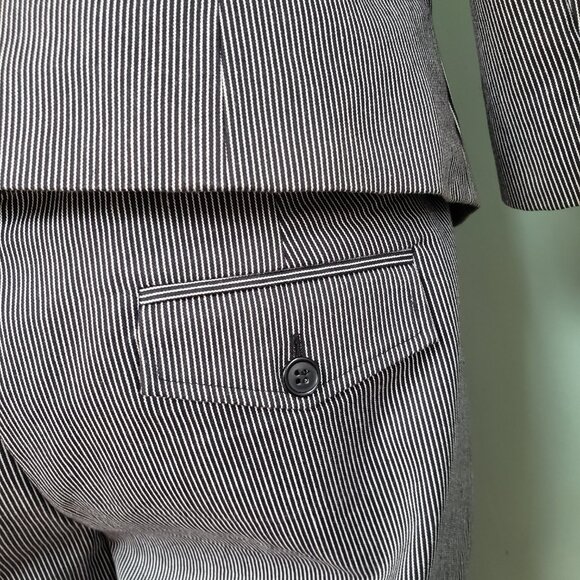 2 Pc JESSICA Cotton Bermuda Shorts Pedal Pusher Pinstripe Suit - Picture 2 of 10